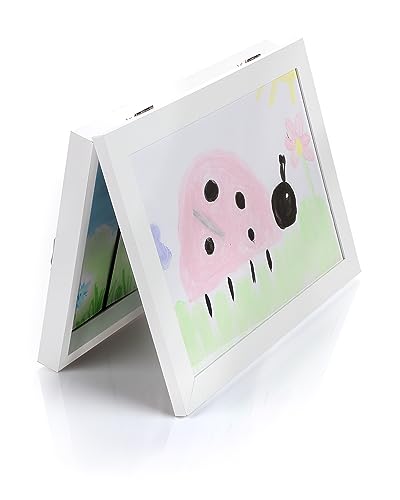 Lulubug Bilderrahmen Kinderzeichnungen A4 - für bis zu 150 Bilder | mit Drehmechanismus, Tischaufsteller, Magnetverschluss, Fotorahmen mit Frontöffnung, aus MDF Holz | 35x26cm Lulubug Bilderrahmen Kinderzeichnungen A4 - für bis zu 150 Bilder | mit Drehmechanismus, Tischaufsteller, Magnetverschluss, Fotorahmen mit Frontöffnung, aus MDF Holz | 35x26cm von Lulubug