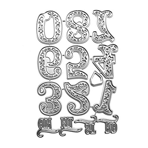 Luluspace Stanzschablonen Metall Stanzformen Zahlen Silber Schneiden Schablonen Für DIY Cutting Dies Scrapbooking Album, Schneiden Schablonen Papier Karten Sammelalbum Deko Luluspace Stanzschablonen Metall Stanzformen Zahlen Silber Schneiden Schablonen Für DIY Cutting Dies Scrapbooking Album, Schneiden Schablonen Papier Karten Sammelalbum Deko von Luluspace