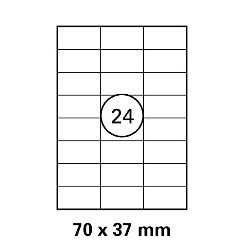 100 Blatt A4 Universal Etiketten, weiss, Format: 70mm x 37mm von Luma