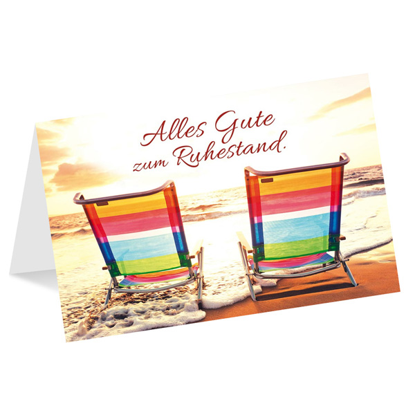 "Alles Gute zum Ruhestand" Karte mit Strandmotiv inkl. Umschlag von Luma