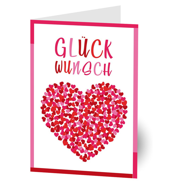 "Glückwunsch" Grußkarte mit Herzmotiv, inkl. Umschlag von Luma