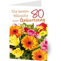 LUMA Geburtstagskarte 80. Blumen DIN B6 von Luma