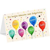 LUMA Geburtstagskarte Bunte Luftballons DIN B6, 1 St. von Luma