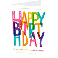 LUMA Geburtstagskarte Schrift bunt DIN B6 von Luma