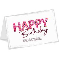 LUMA Geburtstagskarte Schrift pink LU2463 weiß/pink DIN B6, 1 St. von Luma
