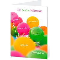 LUMA Gutschein Luftballons mit Innentext DIN B6 von Luma