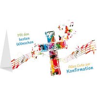 LUMA Konfirmationskarte Kreuz mit Noten DIN B6 von Luma