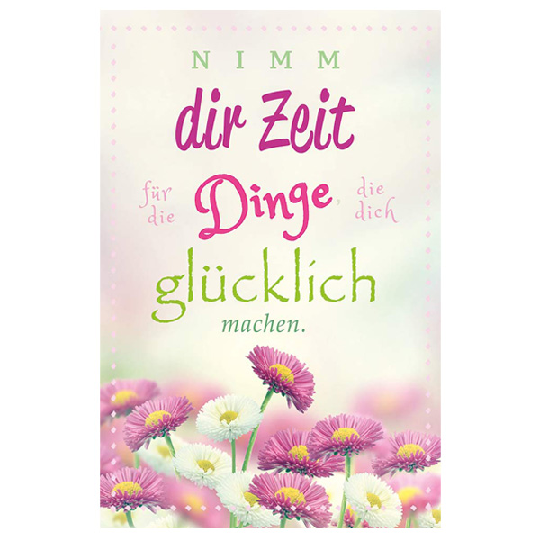 Postkarte "Nimm dir Zeit" mit Blumen Motiv von Luma