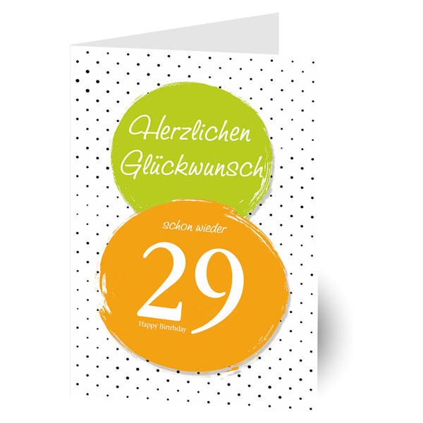 "Schon wieder 29" Glückwunschkarte inkl. Umschlag von Luma