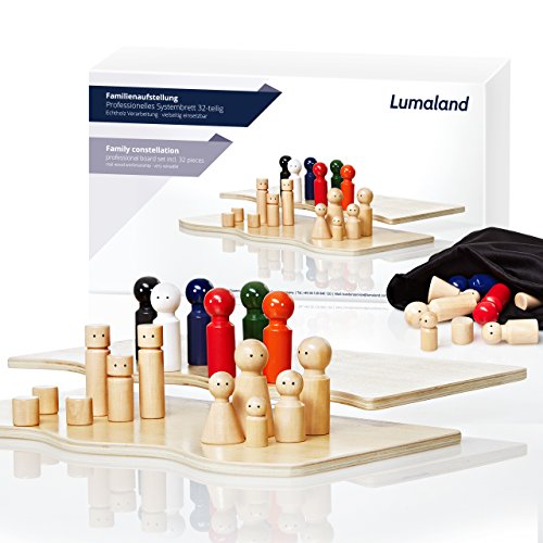 Lumaland Familienbrett für Aufstellungen mit 30 Holzfiguren | Systemisches Coaching durch unterschiedliche Farben, Größen und Formen der Figuren | Ideal für Familienaufstellungen etc. Lumaland Familienbrett für Aufstellungen mit 30 Holzfiguren | Systemisches Coaching durch unterschiedliche Farben, Größen und Formen der Figuren | Ideal für Familienaufstellungen etc. von Lumaland