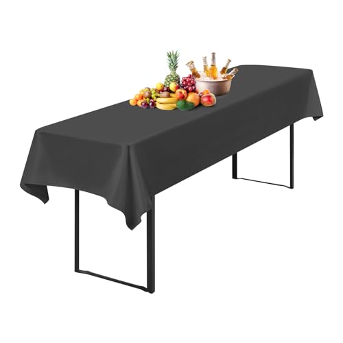 1 Stück Tischdecke Bierzeltgarnitur 100 x 250cm Biertisch Tischdecke wasserdichte Polyester Bierbank Tischdecken für 50 und 70cm Biertische, Rechteckige Tischdecken für Hochzeitsfeiern(Dunkelgrau) von Lumaycens