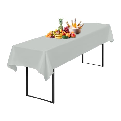 1 Stück Tischdecke Bierzeltgarnitur 100 x 250cm Biertisch Tischdecke wasserdichte Polyester Bierbank Tischdecken für 50 und 70cm Biertische, Rechteckige Tischdecken für Hochzeitsfeiern(Grau) von Lumaycens
