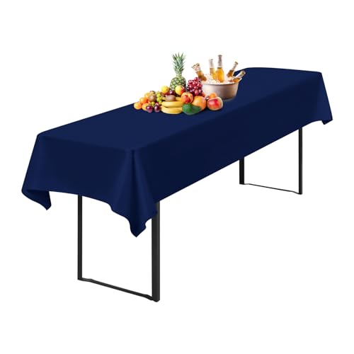 1 Stück Tischdecke Bierzeltgarnitur 100 x 250cm Biertisch Tischdecke wasserdichte Polyester Bierbank Tischdecken für 50 und 70cm Biertische, Rechteckige Tischdecken für Hochzeitsfeiern(Marineblau) von Lumaycens