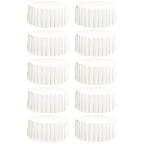10 Packung elfenbeinfarbene runde Tischdecken, 228 cm, runde Tischdecke, waschbar und wiederverwendbar, Flecken und knitterfrei, Polyesterstoff für Hochzeit, Party, Bankett, Restaurant, Dekoration 10 Packung elfenbeinfarbene runde Tischdecken, 228 cm, runde Tischdecke, waschbar und wiederverwendbar, Flecken und knitterfrei, Polyesterstoff für Hochzeit, Party, Bankett, Restaurant, Dekoration von Lumaycens