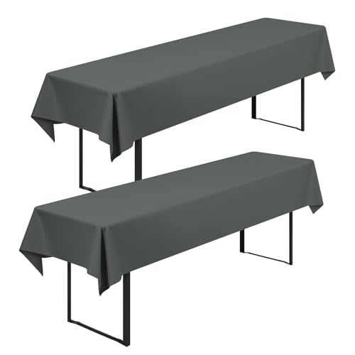 2 Stück Biertisch Tischdecke Universal für 50cm u.70cm Biertische Hussen für Biertisch Biertischhussen Blickdichte Biertisch-Husse Bierzeltgarnitur Waschbar Biertischdecke 100x250cm(Anthrazit) von Lumaycens