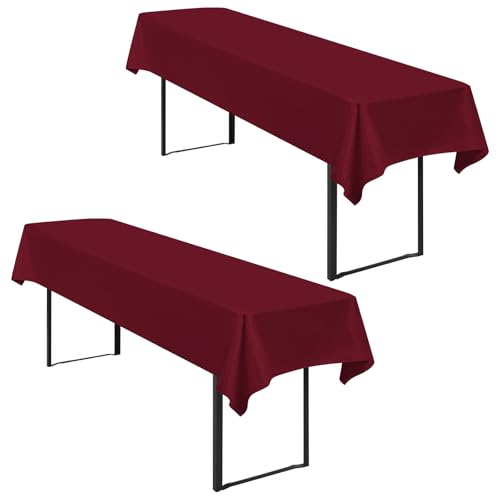 2 Stück Tischdecke Bierzeltgarnitur 100 x 250cm Biertisch Tischdecke wasserdichte Polyester Tischdecke Burgund Biertischdecke für 50 und 70cm Biertische, Rechteckige Tischdecken für Hochzeitsfeiern 2 Stück Tischdecke Bierzeltgarnitur 100 x 250cm Biertisch Tischdecke wasserdichte Polyester Tischdecke Burgund Biertischdecke für 50 und 70cm Biertische, Rechteckige Tischdecken für Hochzeitsfeiern von Lumaycens