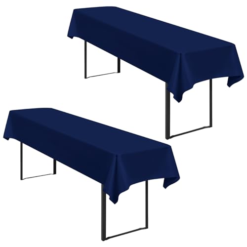 2 Stück Tischdecke Bierzeltgarnitur 100 x 250cm Biertisch Tischdecke wasserdichte Polyester Tischdecke Marineblau Biertischdecke für 50 und 70cm Biertische, Rechteckige Tischdecken für Hochzeitsfeiern von Lumaycens