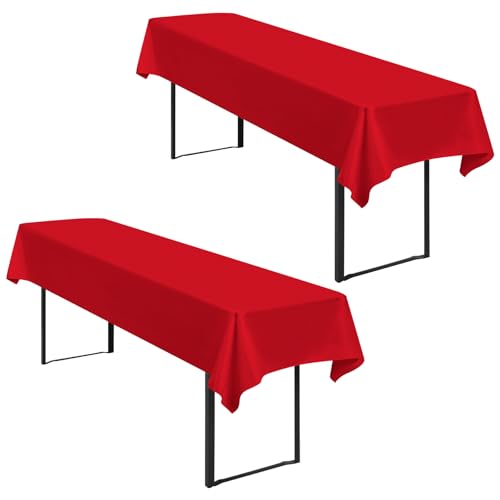 2 Stück Tischdecke Bierzeltgarnitur 100 x 250cm Biertisch Tischdecke wasserdichte Polyester Tischdecken Rot Biertischdecke für 50 und 70cm Biertische, Rechteckige Tischdecken für Hochzeitsfeiern 2 Stück Tischdecke Bierzeltgarnitur 100 x 250cm Biertisch Tischdecke wasserdichte Polyester Tischdecken Rot Biertischdecke für 50 und 70cm Biertische, Rechteckige Tischdecken für Hochzeitsfeiern von Lumaycens