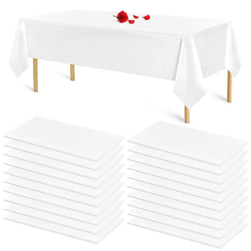 20 Packungen Weiße Tischdecke für rechteckige Tische Einweg-Tischdecken aus weißem Kunststoff für Geburtstagsfeier, Hochzeit, Empfang, Brautpartys, Babypartys 20 Packungen Weiße Tischdecke für rechteckige Tische Einweg-Tischdecken aus weißem Kunststoff für Geburtstagsfeier, Hochzeit, Empfang, Brautpartys, Babypartys von Lumaycens