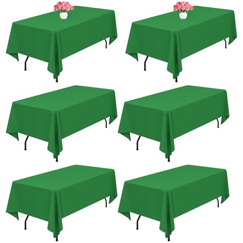 6 Packung Grün Polyester Tischdecken,153 x 260 cm rechteckige Tischdecke, waschbar und wiederverwendbar, Flecken- und knitterfest, für Hochzeit, Party, Bankett, Camping, Restaurant, Dekoration 6 Packung Grün Polyester Tischdecken,153 x 260 cm rechteckige Tischdecke, waschbar und wiederverwendbar, Flecken- und knitterfest, für Hochzeit, Party, Bankett, Camping, Restaurant, Dekoration von Lumaycens