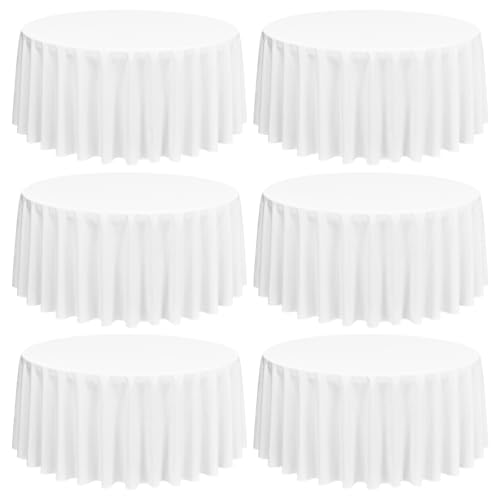 6 Packung weiße runde Tischdecken, 228 cm, runde Tischdecke, waschbar und wiederverwendbar, Flecken und knitterfrei, Polyesterstoff für Hochzeit, Party, Bankett, Camping, Restaurant Dekoration 6 Packung weiße runde Tischdecken, 228 cm, runde Tischdecke, waschbar und wiederverwendbar, Flecken und knitterfrei, Polyesterstoff für Hochzeit, Party, Bankett, Camping, Restaurant Dekoration von Lumaycens