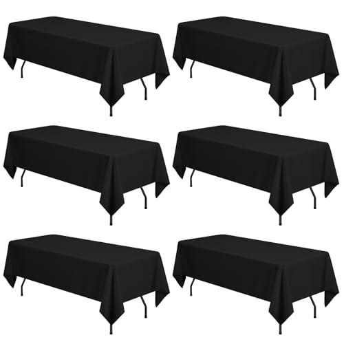 6er-Pack Schwarze Tischdecken für 6 Fuß große rechteckige Tische 153×260cm, wasserdichte Tischdecke aus Polyester, rechteckige Tischdecke aus Stoff, waschbare Tischdecken für Partys, Hochzeiten 6er-Pack Schwarze Tischdecken für 6 Fuß große rechteckige Tische 153×260cm, wasserdichte Tischdecke aus Polyester, rechteckige Tischdecke aus Stoff, waschbare Tischdecken für Partys, Hochzeiten von Lumaycens