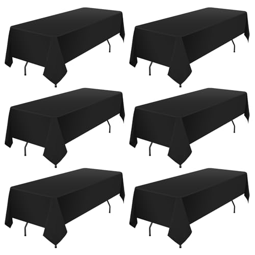 6er-Pack Schwarze Tischdecken für 6 Fuß große rechteckige Tische 153×320cm, wasserdichte Polyester-Tischdecke, rechteckige Tischdecke aus Stoff, waschbare Tischdecken für Partys, Hochzeiten 6er-Pack Schwarze Tischdecken für 6 Fuß große rechteckige Tische 153×320cm, wasserdichte Polyester-Tischdecke, rechteckige Tischdecke aus Stoff, waschbare Tischdecken für Partys, Hochzeiten von Lumaycens