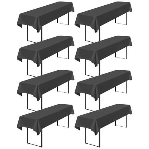 8 Stück Tischdecke Bierzeltgarnitur 100 x 250cm Biertisch Tischdecke wasserdichte Polyester Bierbank Tischdecken für 50 und 70cm Biertische, Rechteckige Tischdecken für Hochzeitsfeiern(Dunkelgrau) von Lumaycens