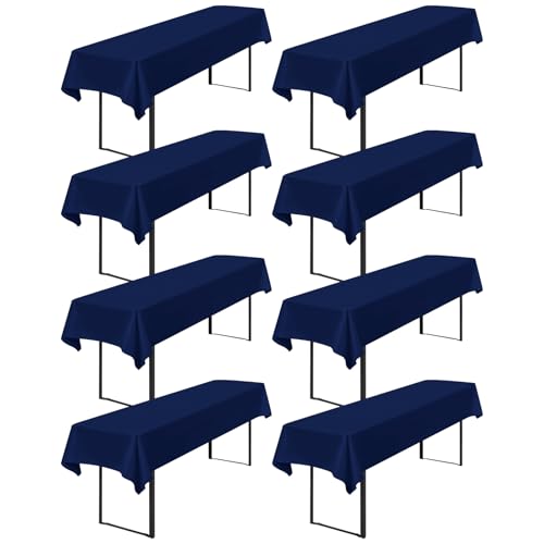 8 Stück Tischdecke Bierzeltgarnitur 100 x 250cm Biertisch Tischdecke wasserdichte Polyester Bierbank Tischdecken für 50 und 70cm Biertische, Rechteckige Tischdecken für Hochzeitsfeiern(Marineblau) von Lumaycens