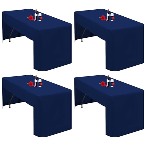 Lumaycens 4 Stück marineblaue Tischdecke, offene Rückseite, passend für 1,8 m Klapptisch, waschbar, Polyestergewebe, blaue Tischdecke, Tischdecke für Messen, Handwerk, Show, Party, Hochzeit Lumaycens 4 Stück marineblaue Tischdecke, offene Rückseite, passend für 1,8 m Klapptisch, waschbar, Polyestergewebe, blaue Tischdecke, Tischdecke für Messen, Handwerk, Show, Party, Hochzeit von Lumaycens