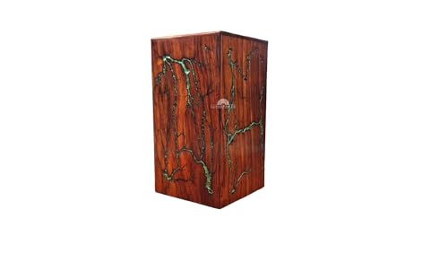Handgefertigte Lichtenberg-Figur aus Palisander und Epoxidharz für Asche – Andenken für einen geliebten Menschen – einzigartige Holzurne für Heimdekoration – großes Fassungsvermögen (65 Kubikzoll) von Lumberkart
