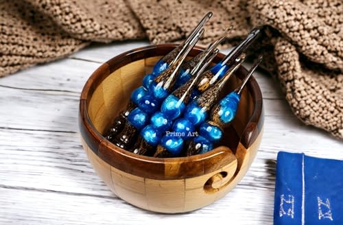 Lumberkart Handgefertigtes ergonomisches Häkelnadel-Set aus Kunstharz und Palisander, mit tunesischen Haken, 4 mm bis 10 mm, 07 Stück von Lumberkart