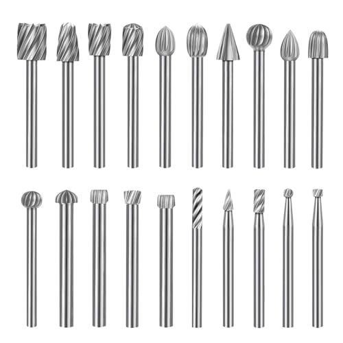 Lumi Zenva Fräser Holz Set Kompatibel mit Dremel, Holzfräser Set, 20 Stück, 3mm Schaft, für Rotationswerkzeug, Holzschnitzerei Bohrer für Gravieren und Schnitzen Lumi Zenva Fräser Holz Set Kompatibel mit Dremel, Holzfräser Set, 20 Stück, 3mm Schaft, für Rotationswerkzeug, Holzschnitzerei Bohrer für Gravieren und Schnitzen von Lumi Zenva