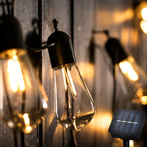 Lumiled Solar Lichterkette Außen 20x LED 11,5M Solarlichterkette für Garten Außenlichterkette Solarkette Solarleuchte Außenleuchte Gartenlicht EDISON IP44 Warmweiß 3000 K Ostern von Lumiled