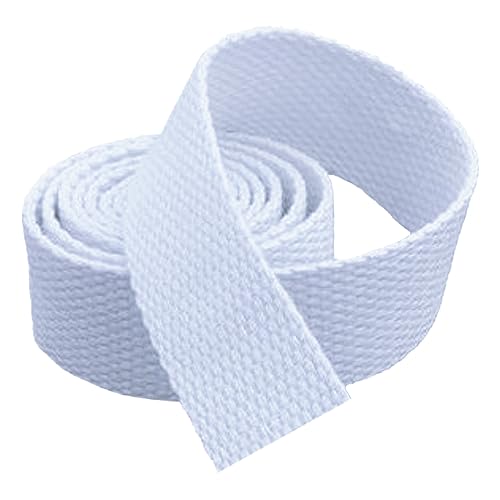 LuminaCreek 20 mm, 25 mm, 38 mm, 50 mm breites Baumwollgurtband, 10 Yards/Lot(White,20 MM) von LuminaCreek