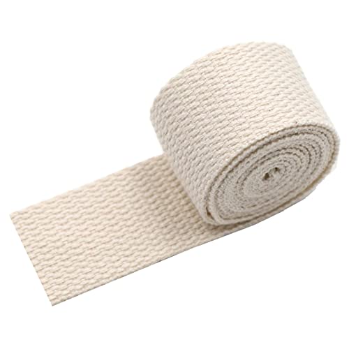 LuminaCreek 25 mm, 38 mm, 50 mm Baumwollgurtband for Taschengurte, Polstergurtband(Beige,38MM x 20Yard) von LuminaCreek