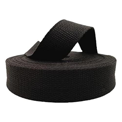 LuminaCreek 25 mm, 38 mm, 50 mm Baumwollgurtband for Taschengurte, Polstergurtband(Black,38MM x 20Yard) von LuminaCreek
