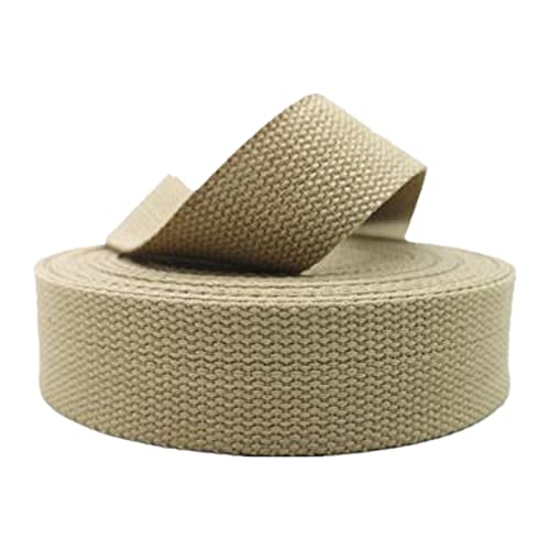 LuminaCreek 25 mm, 38 mm, 50 mm Baumwollgurtband for Taschengurte, Polstergurtband(Khaki,25MM x 5Yard) von LuminaCreek