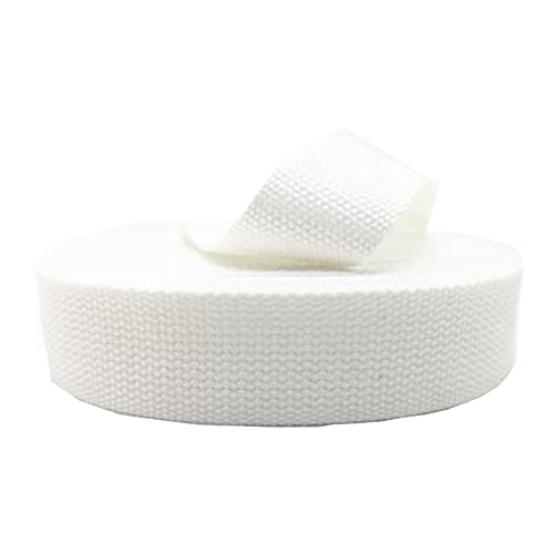 LuminaCreek 25 mm, 38 mm, 50 mm Baumwollgurtband for Taschengurte, Polstergurtband(White,50MM x 10Yard) von LuminaCreek