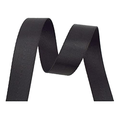 LuminaCreek 25 mm 38 mm, Fischgräten-Twill-Polstergurtbänder for Taschen(Black,25MM x 5Yards) von LuminaCreek