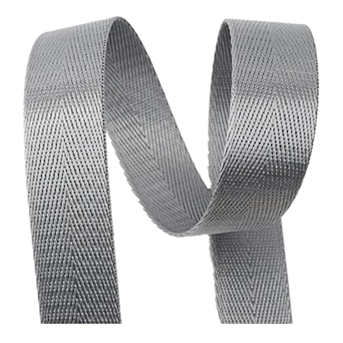 LuminaCreek 25 mm 38 mm, Fischgräten-Twill-Polstergurtbänder for Taschen(Grey,25MM x 10Yards) von LuminaCreek