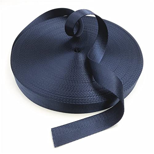 LuminaCreek 25 mm 38 mm, Fischgräten-Twill-Polstergurtbänder for Taschen(Navy Blue,25MM x 5Yards) von LuminaCreek