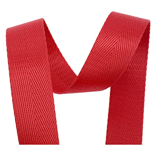 LuminaCreek 25 mm 38 mm, Fischgräten-Twill-Polstergurtbänder for Taschen(Red,38MM x 10Yards) von LuminaCreek