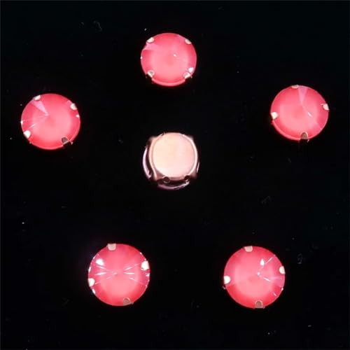 LuminaCreek Aufnäher aus Strass-Glaskristallen, Rivoli, runde Form, Gold, Jelly Candy, AB-Farbe, aufnäherbare Strassperlen(10mm 20pcs A20 Orange) von LuminaCreek