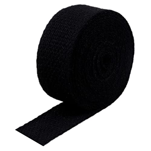 LuminaCreek Baumwoll-Canvas for Taschengriffe, Polsterbänder, 4,5 m/Rolle(Black,38MM) von LuminaCreek