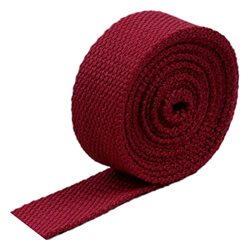 LuminaCreek Baumwoll-Canvas for Taschengriffe, Polsterbänder, 4,5 m/Rolle(Dark Red,38MM) von LuminaCreek