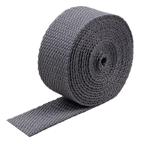 LuminaCreek Baumwoll-Canvas for Taschengriffe, Polsterbänder, 4,5 m/Rolle(Grey,20 MM) von LuminaCreek