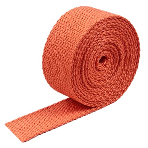 LuminaCreek Baumwoll-Canvas for Taschengriffe, Polsterbänder, 4,5 m/Rolle(Orange,25MM) von LuminaCreek