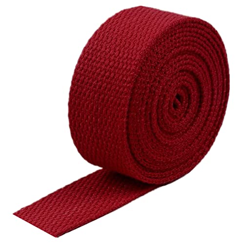 LuminaCreek Baumwoll-Canvas for Taschengriffe, Polsterbänder, 4,5 m/Rolle(Red,20 MM) von LuminaCreek