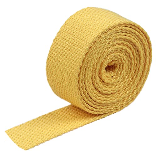 LuminaCreek Baumwoll-Canvas for Taschengriffe, Polsterbänder, 4,5 m/Rolle(Yellow,20 MM) von LuminaCreek